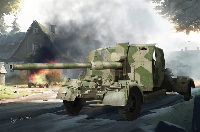 Trumpeter Modelbouwpakket Militaire voertuigen - 02358 German 8.8cm Flak 41 Plastic - 1:35 - Modelbouw