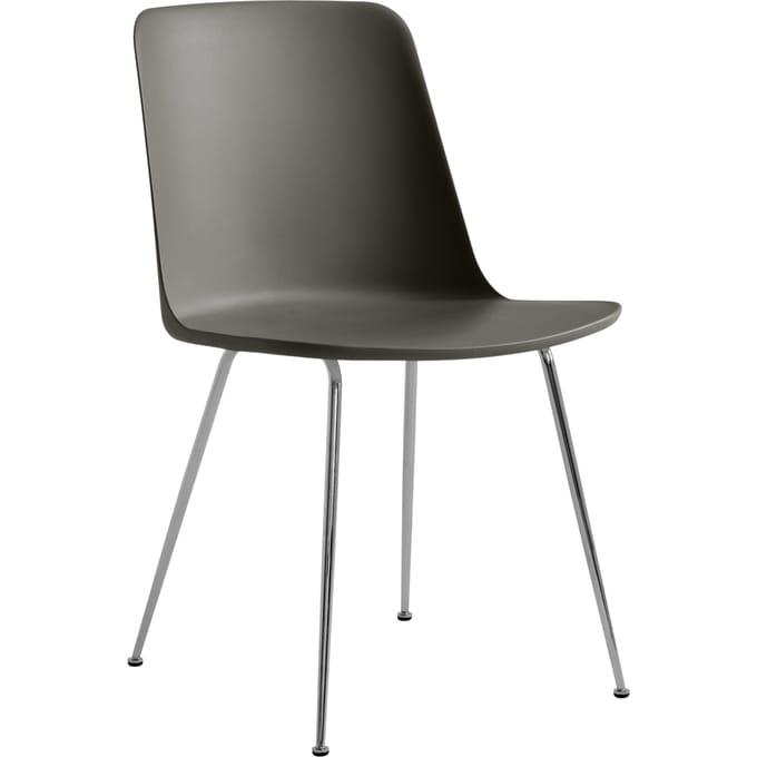 &Tradition HW 6 Stoel - shadow grey - verchroomd