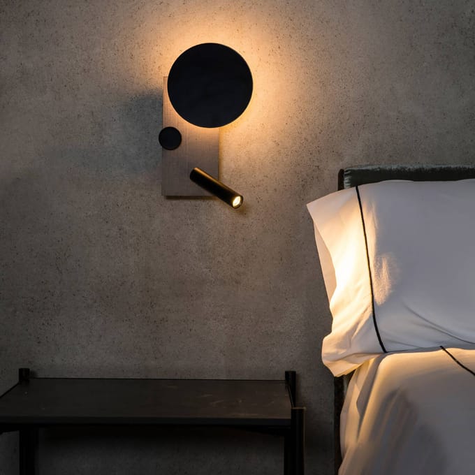 FARO BARCELONA LED wandlamp Klee, grijs, linkervariant
