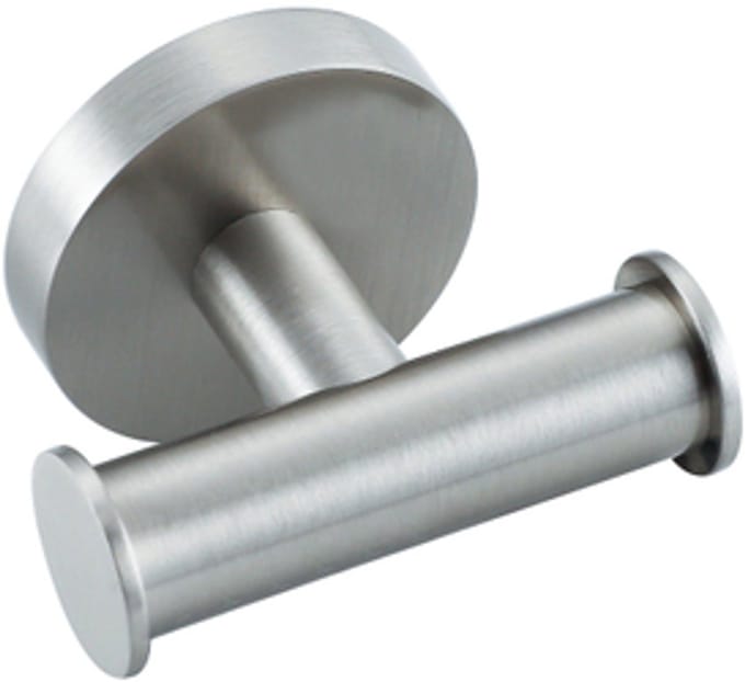 FugaFlow Handdoekhaak - rond - dubbel - Geborsteld RVS PVD (RVS)