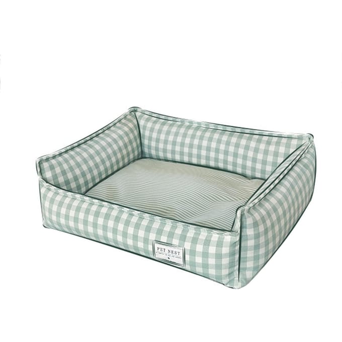 Panier Lavable pour Chien avec Housse Amovible Respirant Confortable Rectangulaire Panier pour Chiots Petits Moyens Chats Chiens Vert Clair vert clair