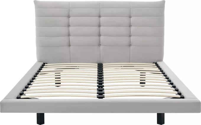 Vente-unique Bedframe stof grijs 140 x 190 cm