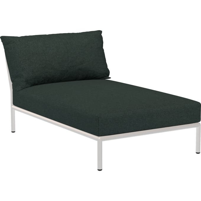 HOUE LEVEL 2 Chaiselounge Gedempt Wit - Sunbrella Heritage alpine green