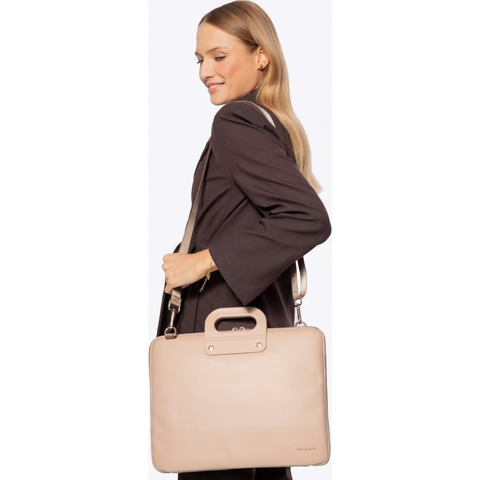Wittchen Dames 15" Laptoptas in Imitatieleer, Beige, Eco-leer