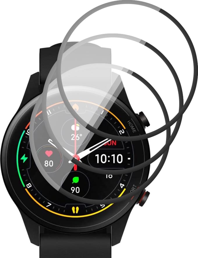 Screenprotector geschikt voor Xiaomi Mi Watch - PET Glasfolie Full Screen Protector - 3 Stuks