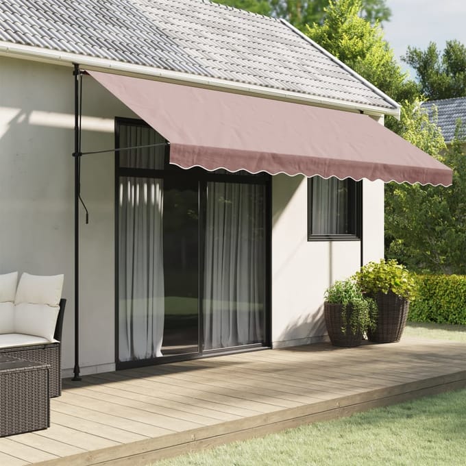 vidaXL - Vervangingsdoek - voor - luifelrok - gestreept - 400 - cm - bruin