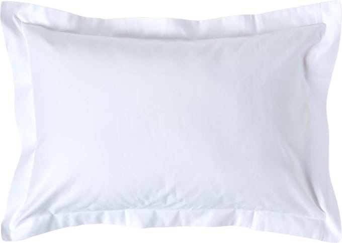 Homescapes Luxe Satijn Kussensloop 50x75 cm met Sierrand – Wit – 100% Egyptisch Katoen – Draaddichtheid 1000