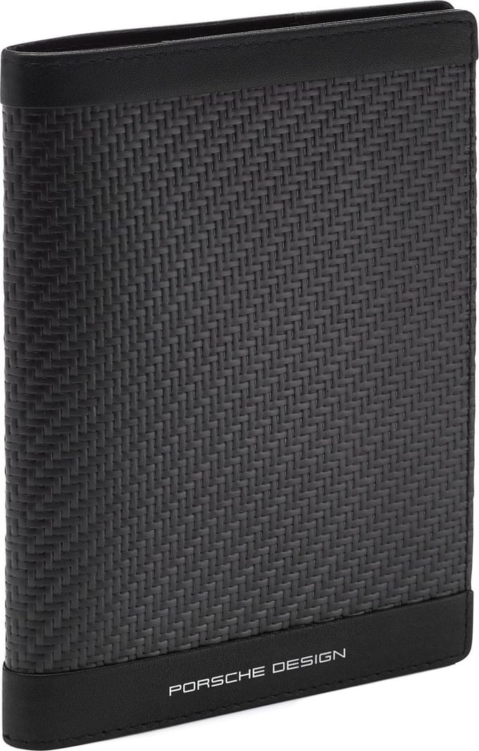PORSCHE DESIGN Identiteitskaarthoesje Carbon Passport Holder Black Zwart Grijs