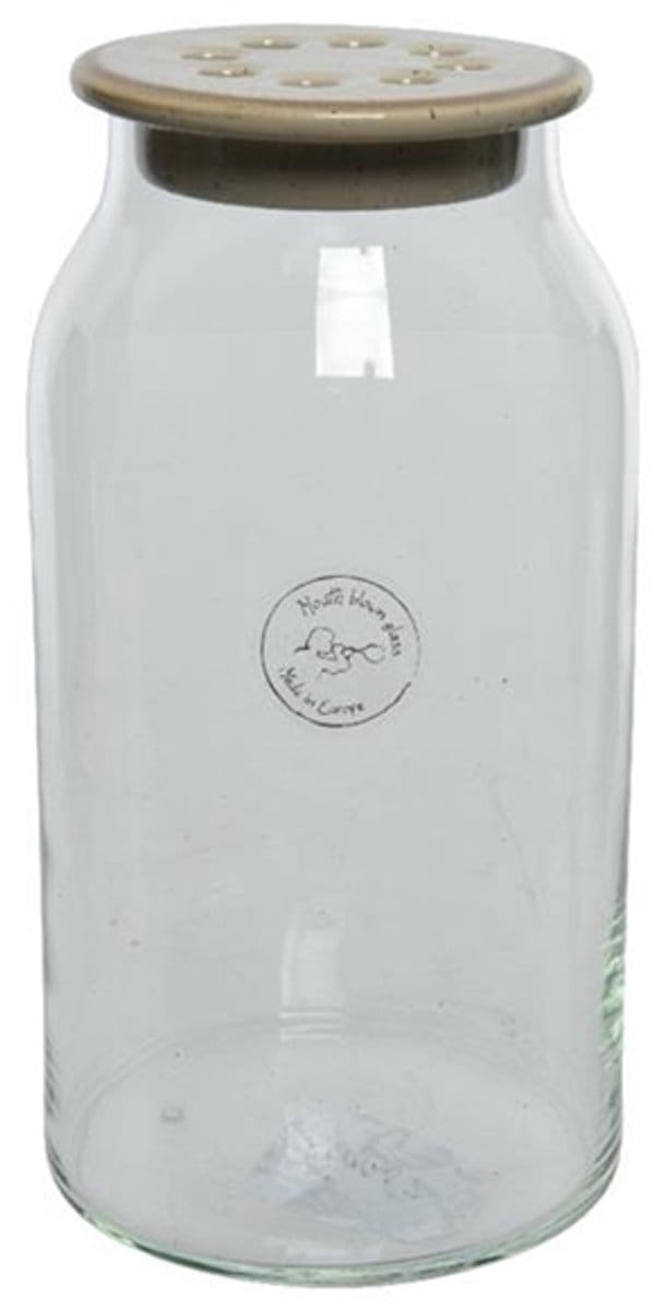Vaas glas Ø11-H20cm schikdeksel