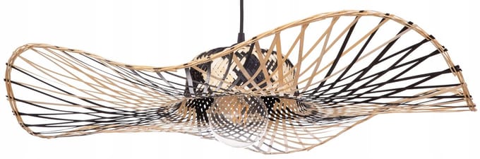 Zwarte Bamboe Hanglamp Boho XL 70cm - Natuurlijke Sfeer