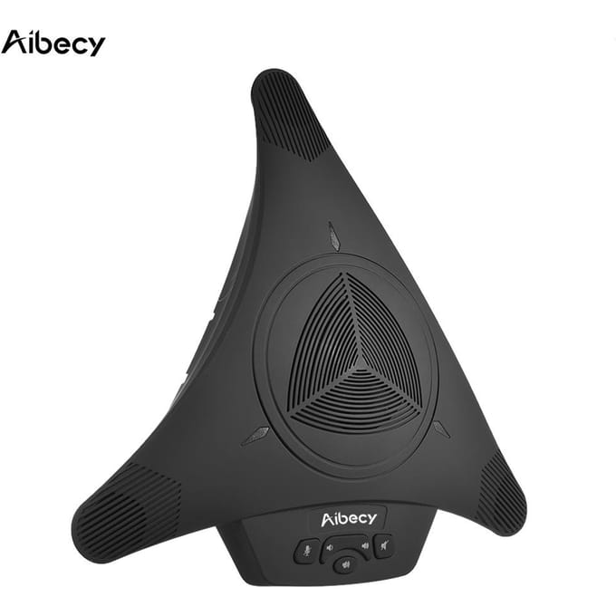 Aibecy Krachtige Omnidirectionele Condensator Microfoon Mic Speaker Speakerphone USB Stekker Black