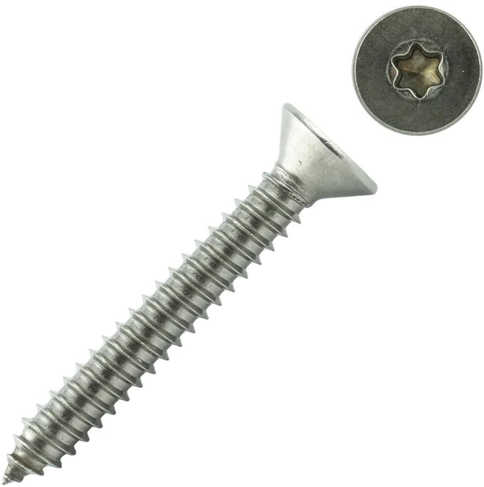 200x Spaanplaatschroeven 80mm RVS A2 Torx Verzonken Kop Houtbouwschroeven
