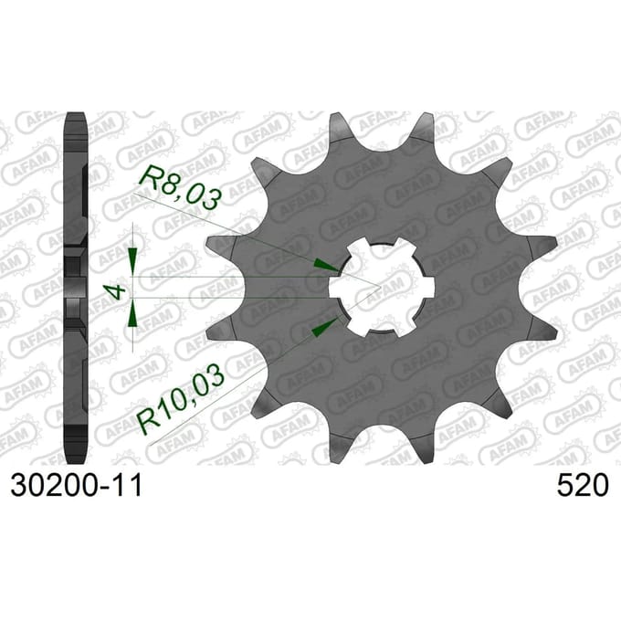 Stalen motortandwiel voor Afam 520 11 dents