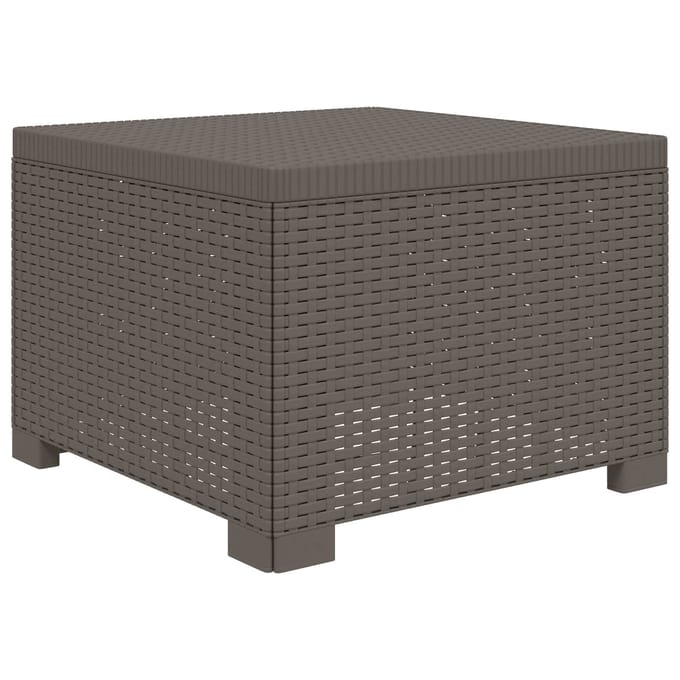 vidaXL - Eén-zits - Tuin - Sofa - met - Kussen - Rieten - Look - PP - Lichtgrijs