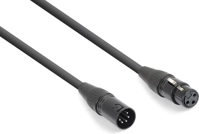 PD Connex DMX verloopkabel 5-pin XLR male naar 3-pin XRL female