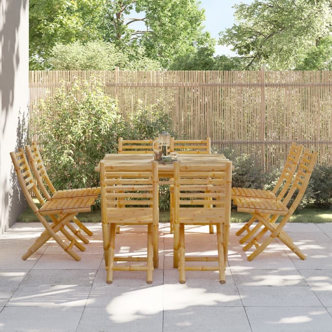 vidaXL - Opklapbare - stoelen, - 8 - stuks, - 43x54x88 - cm, - bamboe