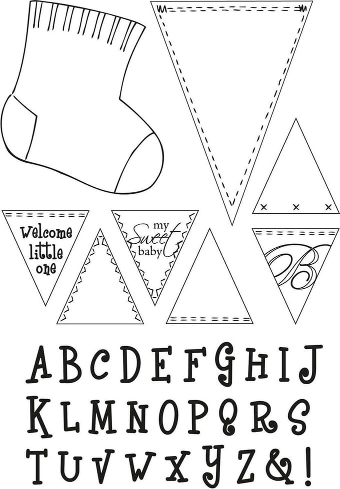 Stempel - Claer stamp - Marianne Design - Eline's Babies Vlaggetjes