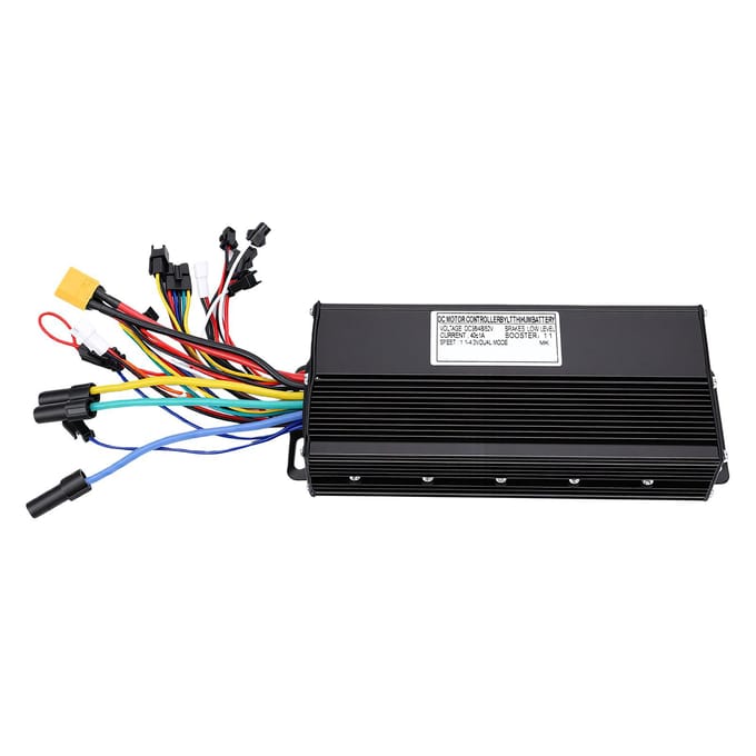 Elektrische Fiets Motor Controller 40A 3 Modes 15 Tubes Sinusgolf Controller Zelflerend voor 1000W 1500W Motor black