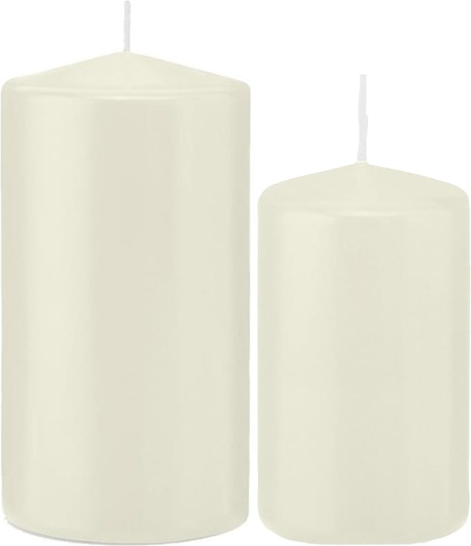 Trend Candles - Stompkaarsen set 4x stuks ivoor wit 12 en 15 cm