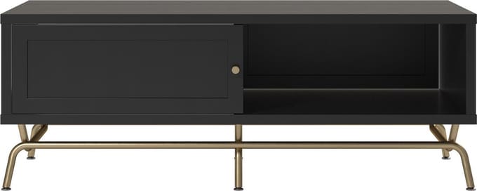 Nova-Salontafel - Schuifdeur - Zwart MDF