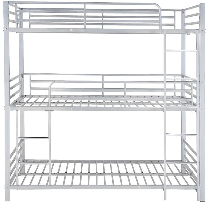 Vente-unique Stapelbed metaal zilverkleurig 90 x 190 cm