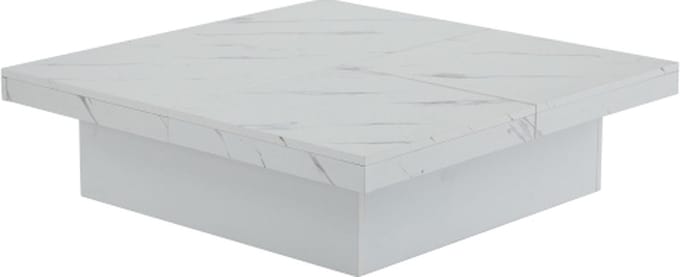 Witte Vierkante Salontafel met Marmerlook