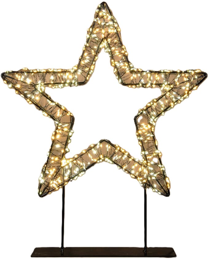 Anna's Collection Verlichte ster/decoratie ster - metaal - warm wit licht - D36 cm - 800 micro led lampjes - kerstverlichting