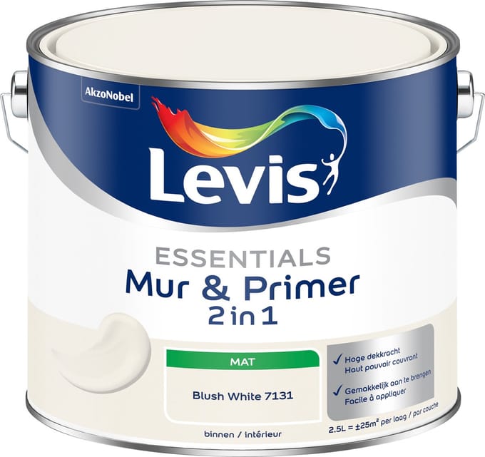 Levis - Essentials Mur & Primer - Blush White - 2,5 L