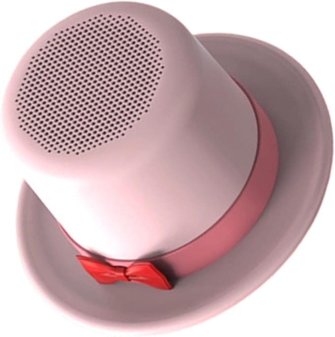 Mini Speaker - Draagbare Luidspreker - Muziek Luisteren - Met Telefoonhouder - 7.4 x 7 x 7.4 cm - Roze