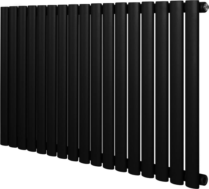 Ovale design radiator - 1 kolom - 600x1020 mm - zwart