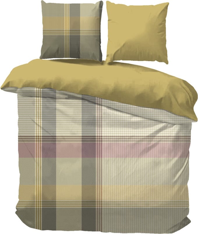 iSleep Dekbedovertrek Menno - Eenpersoons - 140x200/220 cm - Groen