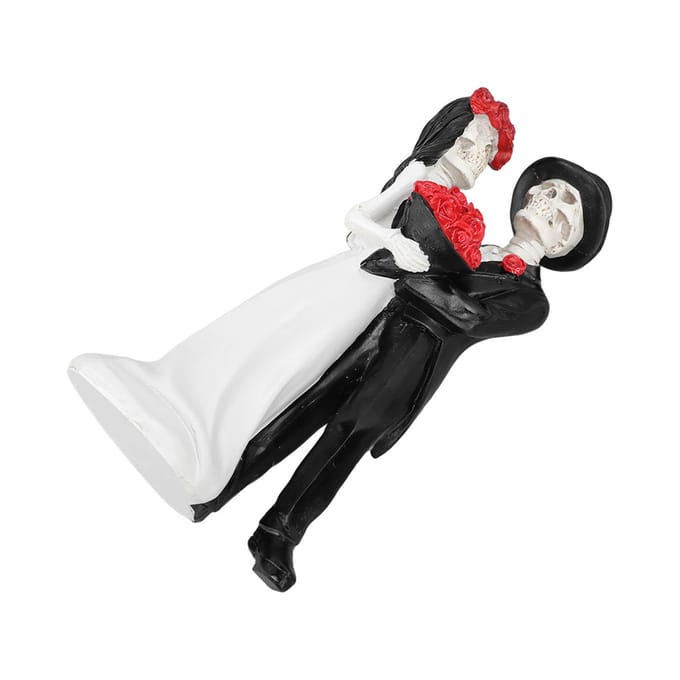Skelet Bruidspaar Beeld Dag van de Doden Dansend Skelet Bruidspaar Halloween Romantische Bruiloft white