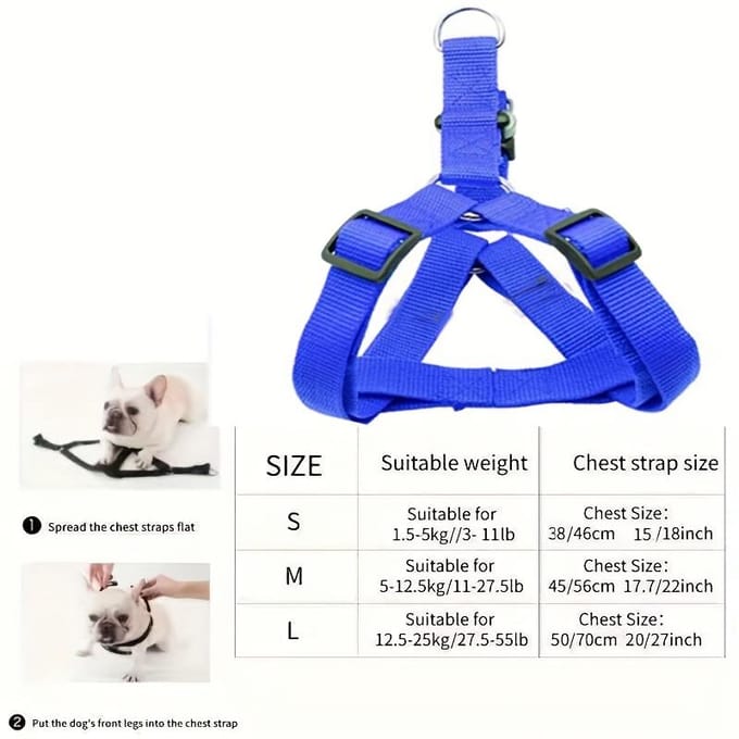 Le Harnais Confortable pour Chien en Nylon Durable Convient aux Petites Races, Sans Batterie S