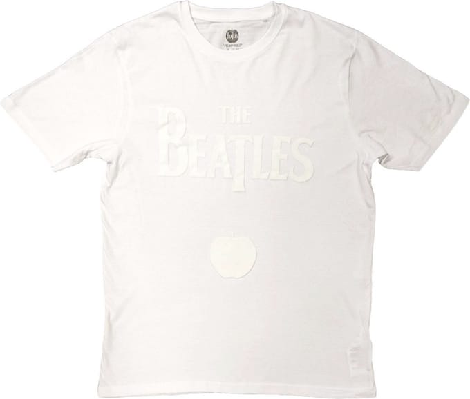 The Beatles - Logo & Apple Heren T-shirt - M - Wit