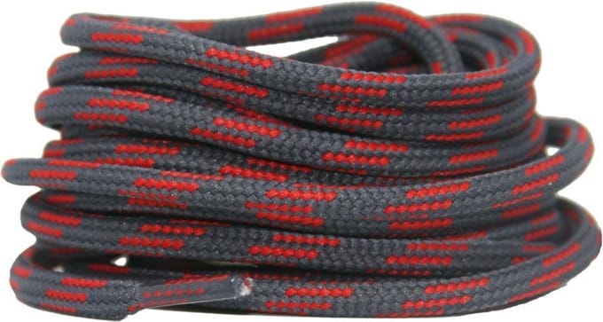 Wandel-/Bergschoen veters Grijs/Rood 120cm - Rond