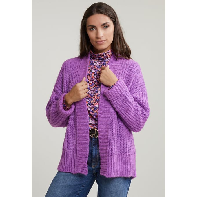 River Woods Purple Short V-neck Cardigan Größe: L | Cardigans Outlet | Damen