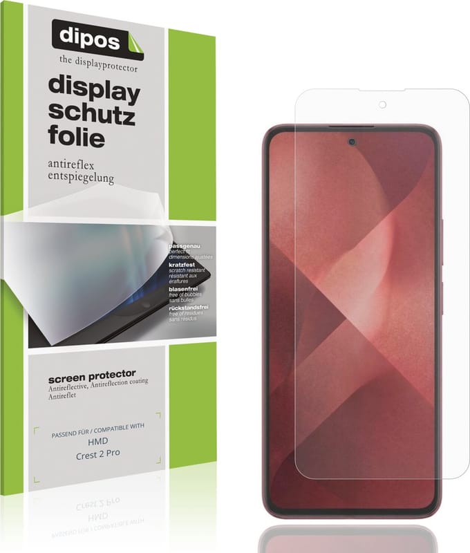 dipos – 4x Matte Beschermfolie geschikt voor HMD Crest 2 Pro | Krasbestendige & antireflecterende Screenprotector Ultra-Thin