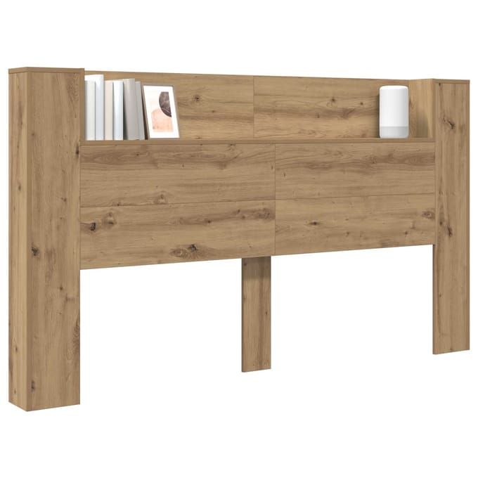 vidaXL - Hoofdeinde - Kast - met - LED - Artisanaal - eiken - Bewerkt - hout