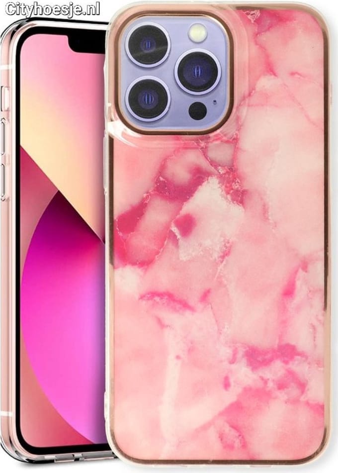 iPhone 15 Pro Max hoesje â“ Cityhoesje Advanced Protect â“ Print Marmer â“ Backcase
