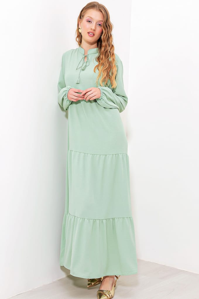 Maxi-jurk met Strikdetail