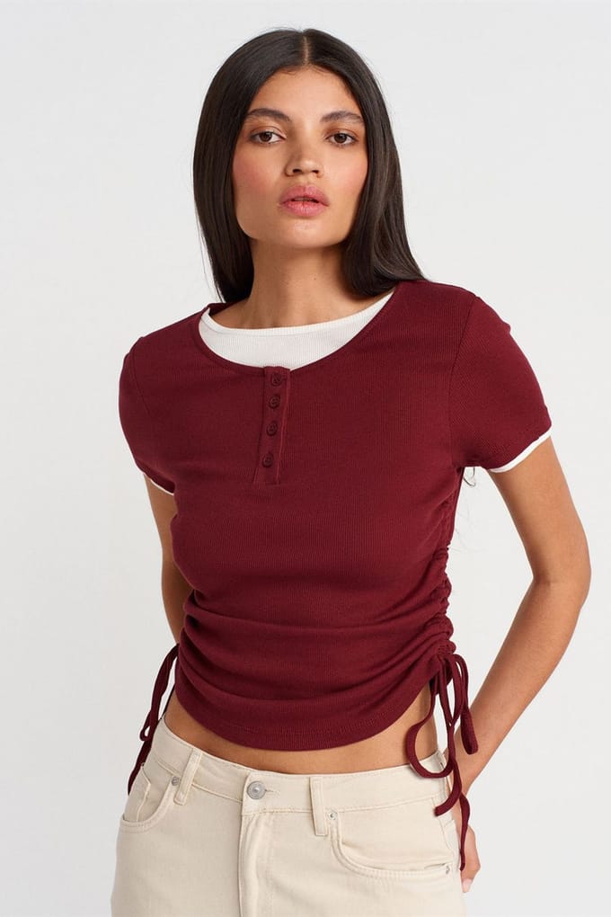 Dames Katoenen Slim Fit Crew Neck T-Shirt