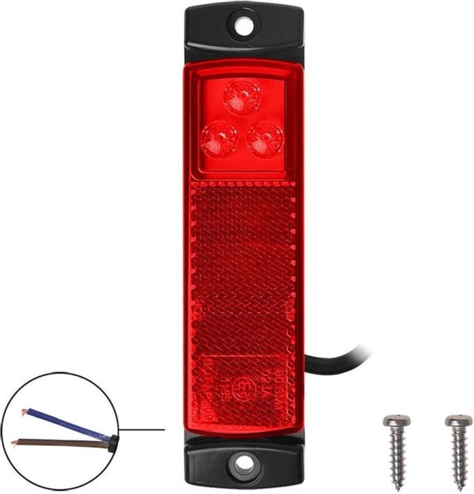 ProPlus Markeringslamp - LED - Waterdicht - Rood - 126 x 30 mm - 12/24V