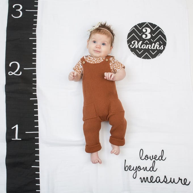 Lulujo Baby's First Year - swaddle & cards - Loved beyond measure