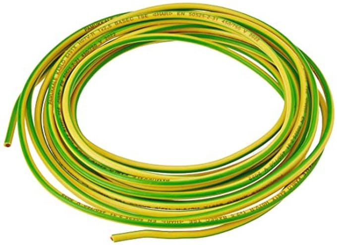 Aardkabel 2,5 mm eenaderig, 5 m, geel/groen/wit