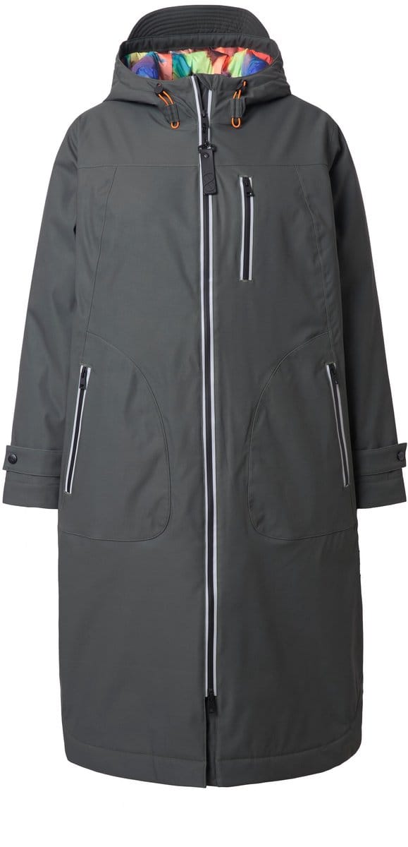 Laurasøn - Dames - Functionele jas capuchon rits - Kaki - Maat 40+