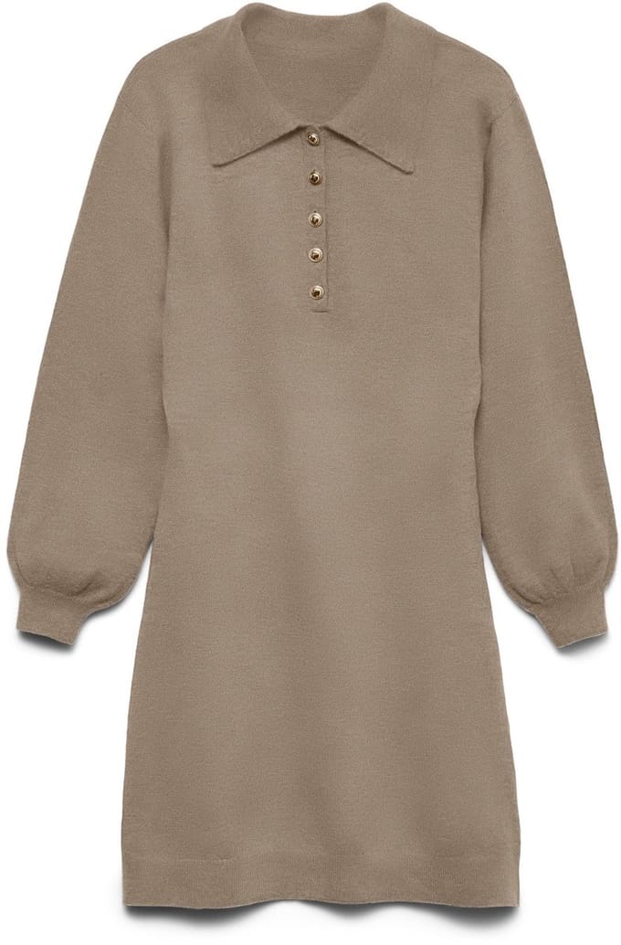 VERO MODA - VMARLET LS POLO DRESS ZLD - Dames - Mini jurken