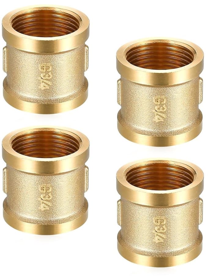 Dailygoods- Verbindingnippel 3/4 Inch - Koppeling Tuinslang - Koppeling Aanhanger - Koppeling Gardena - Koppeling Fietskar - Robuust Messing