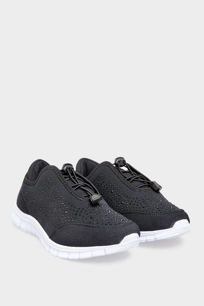 Yours Sportschoenen Met Studs In Een (Extra) Brede Pasvorm In Zwartsize 42E