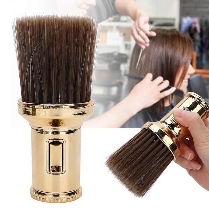 Multifunctionele Borstel voor Afgebroken Haar, Nekstofborstel, Baard Scheerkwast voor Kapsalon Goud goud