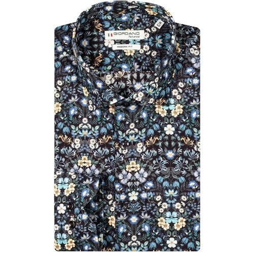 Giordano Overhemd Maggiore Fancy Flowers Donker Navy-Multi / male